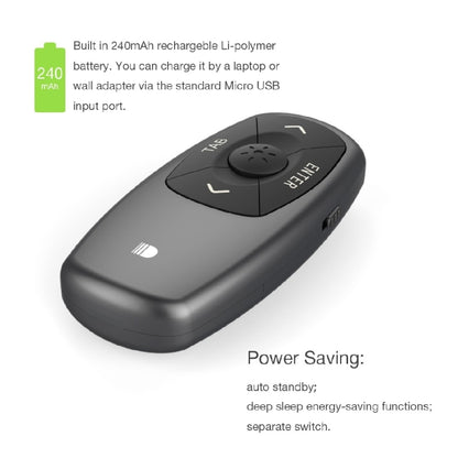 Doosl DSIT011 2.4GHz Mini Rechargeable PowerPoint Presentation Remote Control, Control Distance: 100m(Black) - Computer & Networking by DOOSL | Online Shopping UK | buy2fix