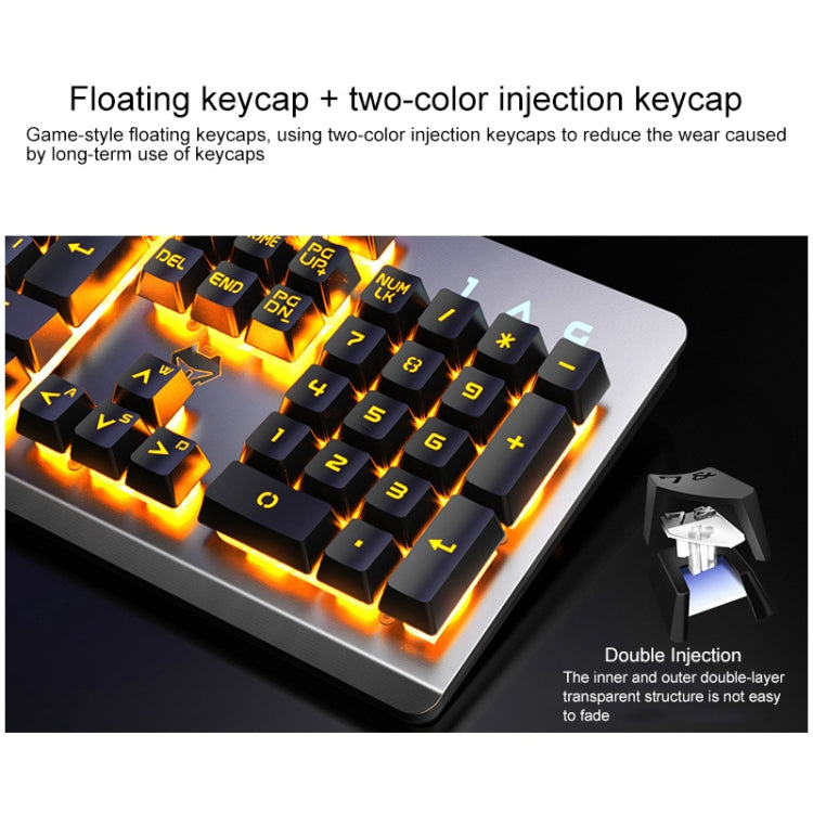 YINDIAO K002 USB Wired Mechanical Feel RGB Backlight Keyboard + Optical Mouse + Headset Set(White) - Wired Keyboard by YINDIAO | Online Shopping UK | buy2fix