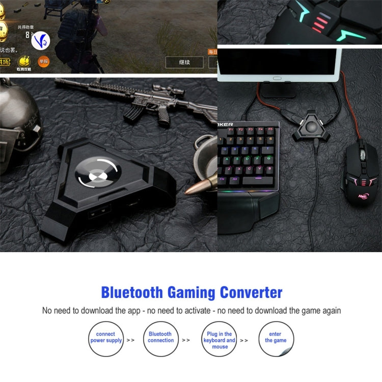 HXSJ P5 Bluetooth 4.1 Keyboard Mouse Bluetooth Gaming Converter, Can Not Be Pressed Version(Black) - Converter & Adapter by HXSJ | Online Shopping UK | buy2fix