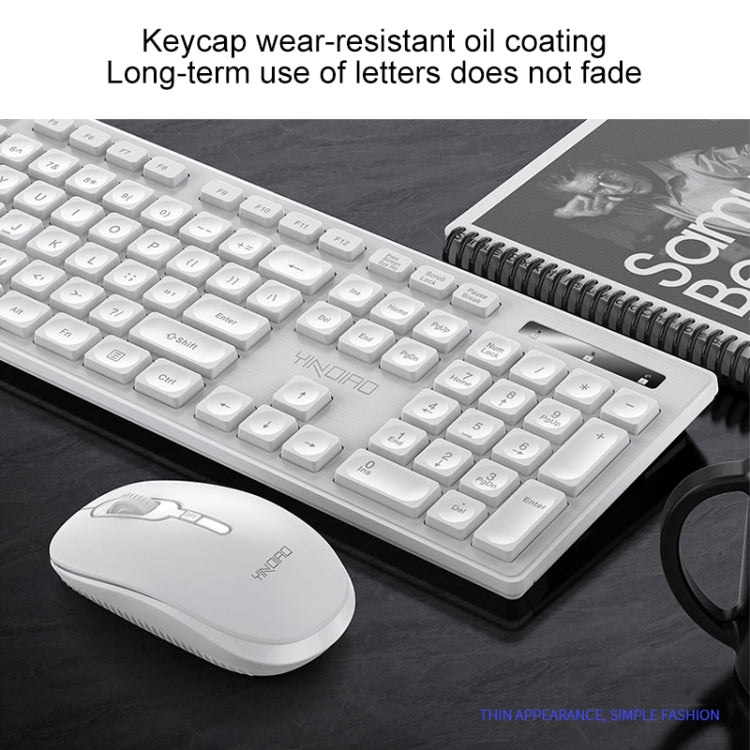 YINDIAO V3 Max Business Office Silent Wireless Keyboard Mouse Set (White) - Wireless Keyboard by YINDIAO | Online Shopping UK | buy2fix