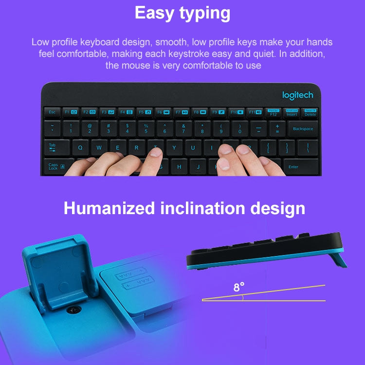Logitech MK245 Nano Wireless Keyboard Mouse Set (Black) - Wireless Keyboard by Logitech | Online Shopping UK | buy2fix
