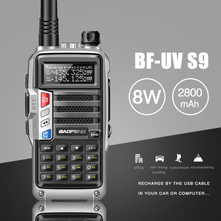 Baofeng BF-UV5R Plus S9 FM Interphone Handheld Walkie Talkie, US Plug (Black) - Consumer Electronics by BAOFENG | Online Shopping UK | buy2fix