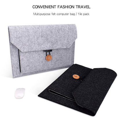 ND06 Multi-purpose Felt Button Laptop Inner Bag for 12.5 inch Laptop(Grey) - Other by buy2fix | Online Shopping UK | buy2fix