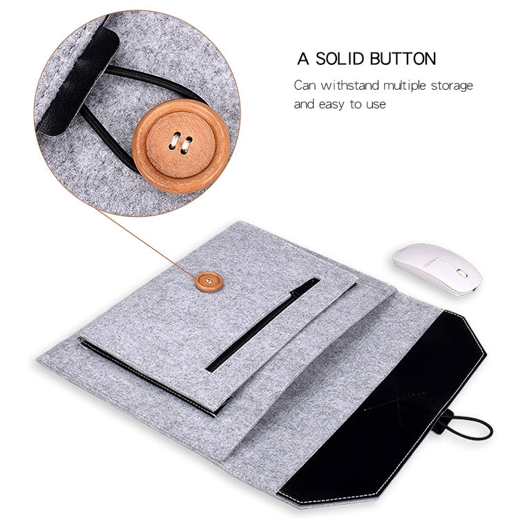 ND06 Multi-purpose Felt Button Laptop Inner Bag for 13.3 inch Laptop(Grey) - 13.3 inch by buy2fix | Online Shopping UK | buy2fix