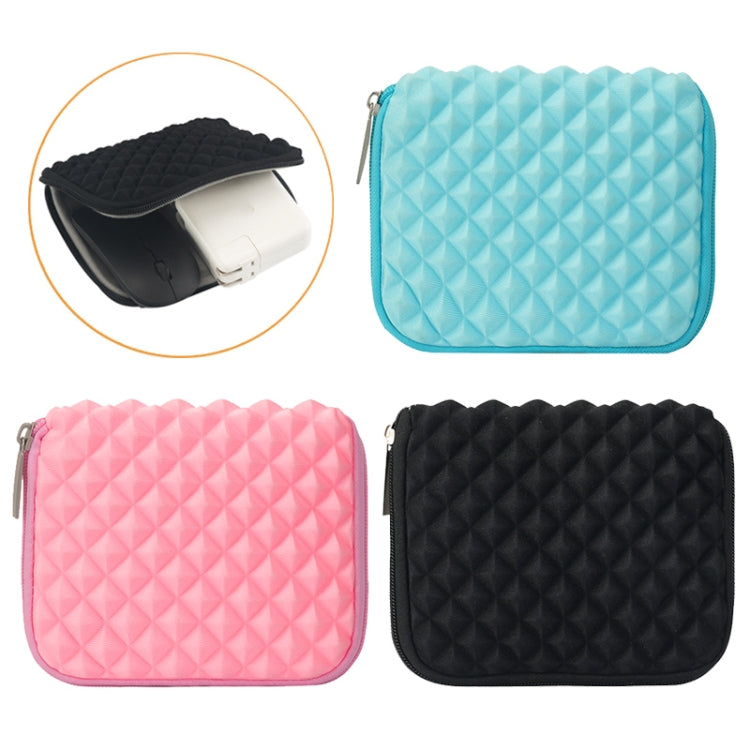 Diamond Texture Laptop Power Bag, Size: 16 x 13 x 1.5cm (Pink) - Other by buy2fix | Online Shopping UK | buy2fix