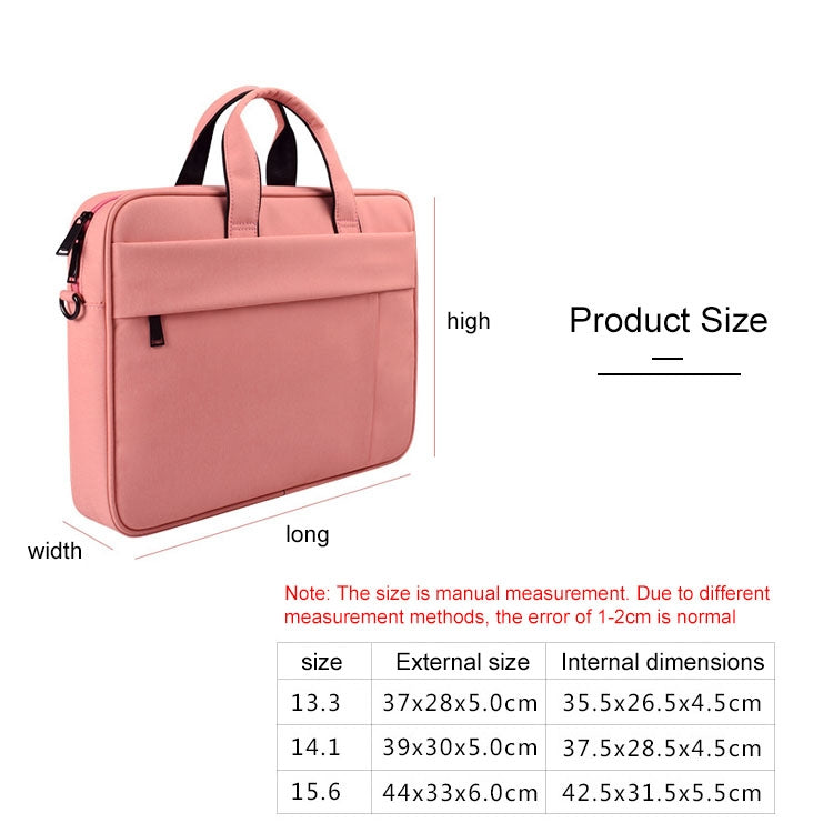 DJ03 Waterproof Anti-scratch Anti-theft One-shoulder Handbag for 13.3 inch Laptops, with Suitcase Belt(Pink) - 13.3 inch by buy2fix | Online Shopping UK | buy2fix