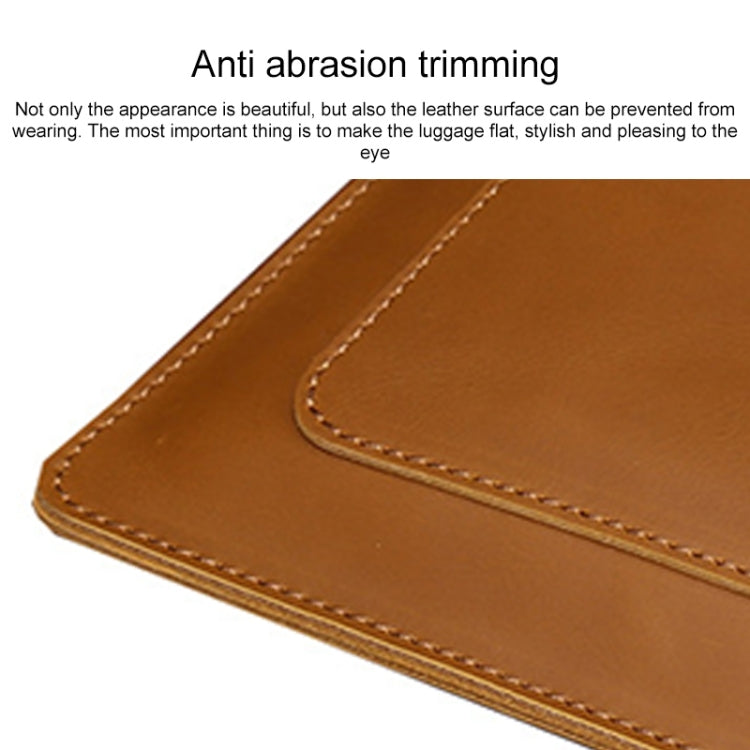 Universal Genuine Leather Business Laptop Tablet Zipper Bag For 13.3 inch and Below(Brown) - 13.3 inch by buy2fix | Online Shopping UK | buy2fix