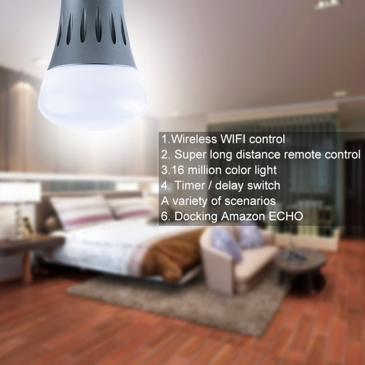 E27 7W White Light+RGB Smart LED Light Bulb, WiFi 2.4GHz Works with Alexa & Google Home, FCC / CE / RoHS Certificated, AC 85-265V - Smart Light Bulbs by buy2fix | Online Shopping UK | buy2fix