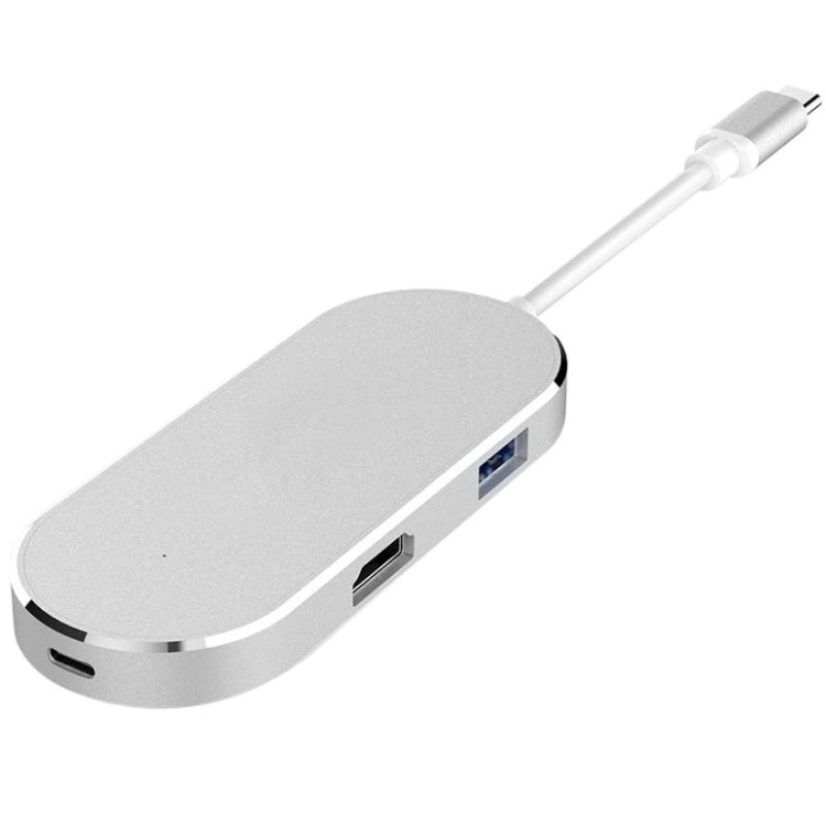 6 in 1 Hub USB-C / Type-C to USB-C / Type-C & HDMI & SD & TF & 2 USB Adapter - Audio Adapter by buy2fix | Online Shopping UK | buy2fix