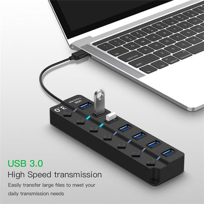 7 Ports USB 3.0 High Speed Multi Hub Expansion with Switch for PC & Laptop - USB 3.0 HUB by buy2fix | Online Shopping UK | buy2fix