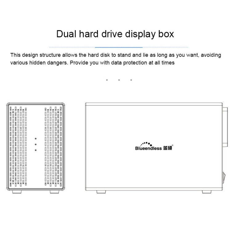 Blueendless Type-C / USB-C Interface 3.5 inch 2 Bay RAID Combination Array HDD External Enclosure (UK Plug) - HDD Enclosure by Blueendless | Online Shopping UK | buy2fix