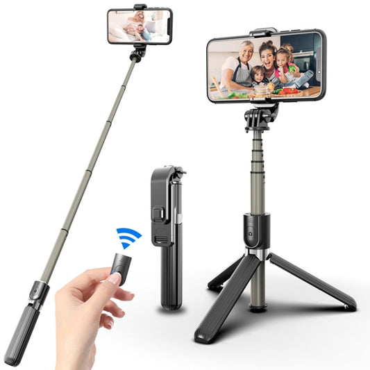 L03 Aluminum Alloy Foldable Bluetooth Tripod Selfie Stick (Black) - Consumer Electronics by buy2fix | Online Shopping UK | buy2fix
