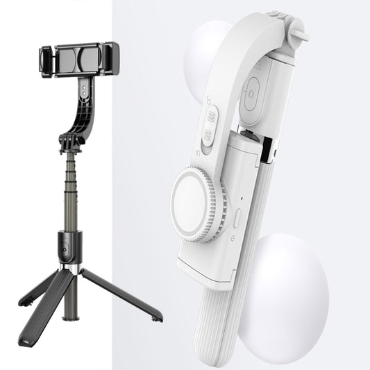 L08 Adjustable Gimbal Stabilize Bluetooth Self-timer Pole Tripod Selfie Stick(White) - Consumer Electronics by buy2fix | Online Shopping UK | buy2fix