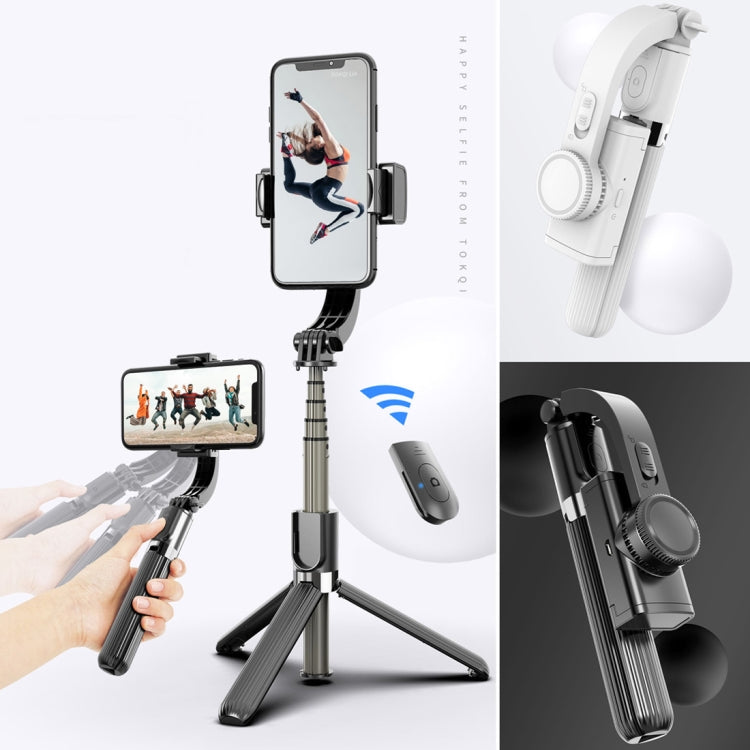 L08 Adjustable Gimbal Stabilize Bluetooth Self-timer Pole Tripod Selfie Stick(White) - Consumer Electronics by buy2fix | Online Shopping UK | buy2fix