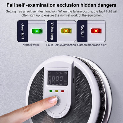 JSN-999COM Live Voice Alarm Smoke Carbon Monoxide Alarm Detector without Battery - Security by buy2fix | Online Shopping UK | buy2fix