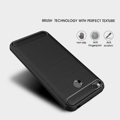 For Xiaomi  Redmi 4X  Brushed Carbon Fiber Texture Shockproof TPU Protective Cover Case (Black) - Xiaomi Accessories by buy2fix | Online Shopping UK | buy2fix