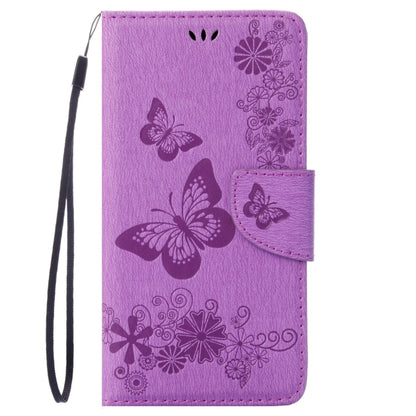 For Motorola Moto G (4rd gen) Plus Pressed Flowers Butterfly Pattern Leather Case with Holder & Card Slots & Wallet(Purple) - Mobile Accessories by buy2fix | Online Shopping UK | buy2fix