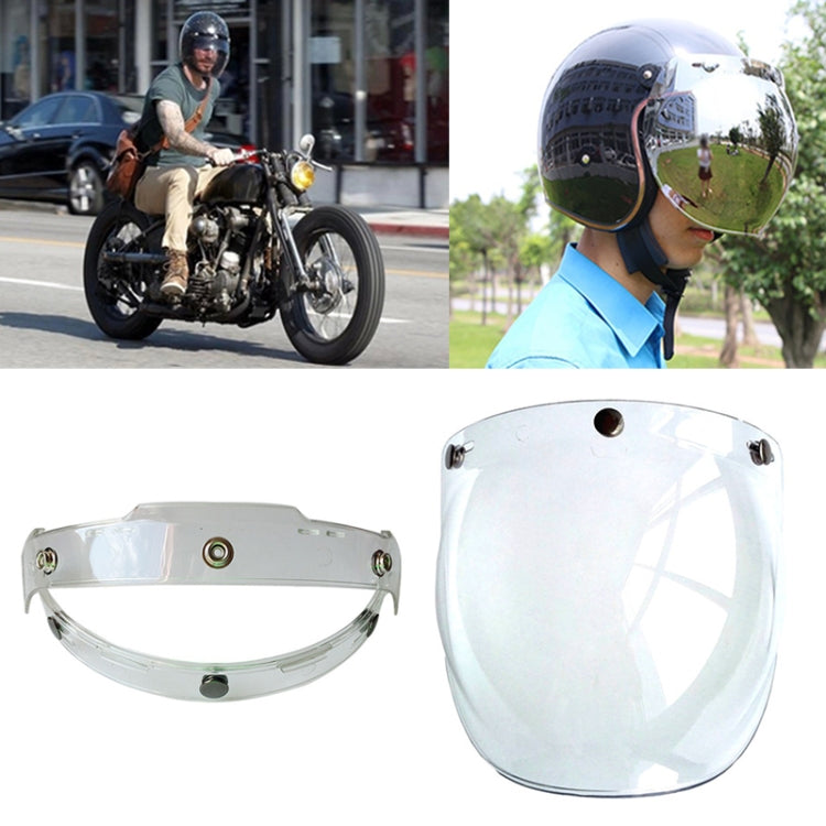 Soman Motorcycle Bubble Visor Open Face Helmet Visor Helmet Windshield Shield with Transparent Frame(Transparent) - Helmets by SOMAN | Online Shopping UK | buy2fix