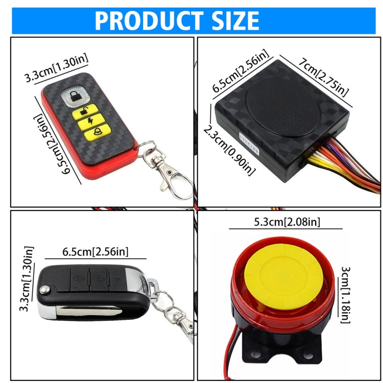 Motorcycle Smart Unidirectional Security Alarm System with Remote Control / Foldable Key, without Battery - Theft Protection by buy2fix | Online Shopping UK | buy2fix