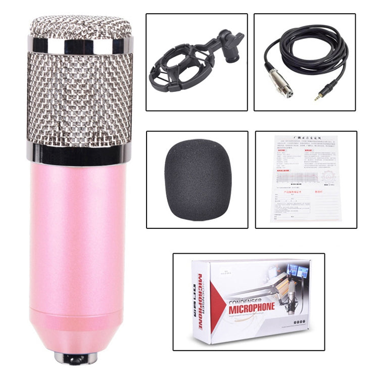 BM-800 3.5mm Studio Recording Wired Condenser Sound Microphone with Shock Mount, Compatible with PC / Mac for Live Broadcast Show, KTV, etc.(Pink) - Consumer Electronics by buy2fix | Online Shopping UK | buy2fix