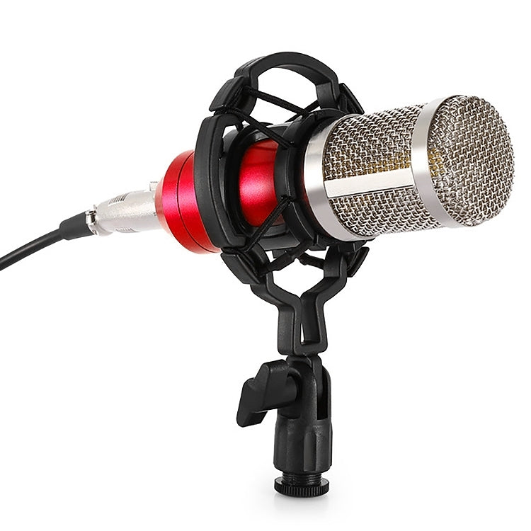 BM-800 3.5mm Studio Recording Wired Condenser Sound Microphone with Shock Mount, Compatible with PC / Mac for Live Broadcast Show, KTV, etc.(Red) - Consumer Electronics by buy2fix | Online Shopping UK | buy2fix