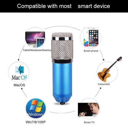 BM-800 Network K-Song Dedicated High-end Metal Shock Mount Microphone Set(Blue) - Consumer Electronics by buy2fix | Online Shopping UK | buy2fix