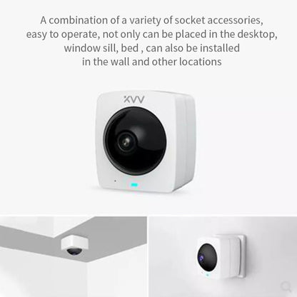 Original Xiaomi Youpin XiaoVV 1080P 2 Million Pixel Smart Panoramic Camera, Support Infrared Night Vision & AI Humanoid Detection & Voice Intercom & 128GB Micro SD Card, US Plug(White) - Security by Xiaomi | Online Shopping UK | buy2fix