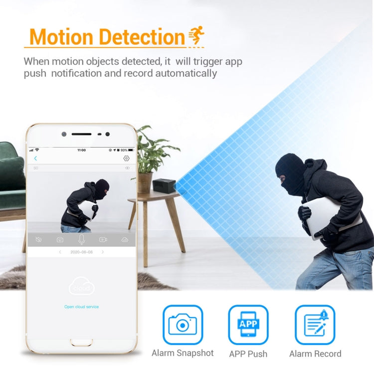 G17 2.0 Million Pixels HD 1080P Smart WiFi IP Camera, Support Night Vision & Two Way Audio & Motion Detection & TF Card, US Plug - Security by buy2fix | Online Shopping UK | buy2fix