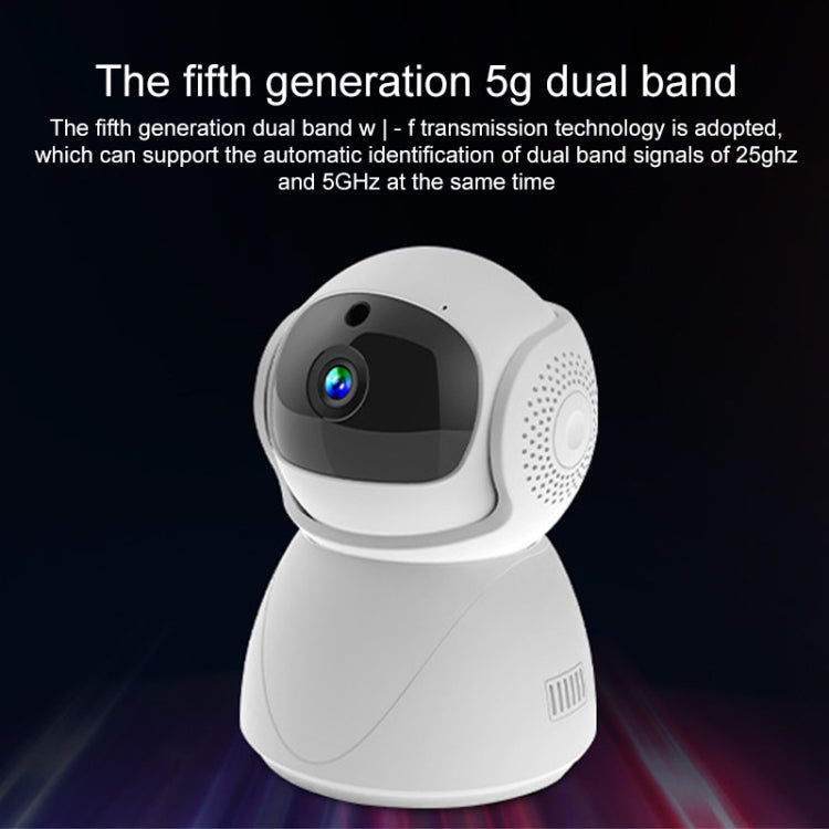 ZAS-5G01 1080P Home 5G WiFi Dual-band Panoramic Camera with 64GB TF Card, Support IR Night Vision & AP Hot Spot & Designated Alarm Area, UK Plug - Security by buy2fix | Online Shopping UK | buy2fix