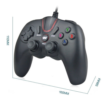 Wired Game Controller Gamepad Handle for PS3 / Compute(Black) - Gamepads by buy2fix | Online Shopping UK | buy2fix