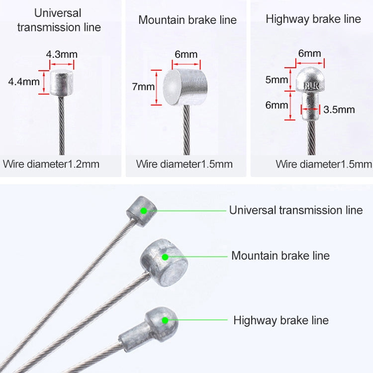 7 in 1 Cylindrical Head PVC Brake Cable Tube Set for Mountain Bike (Green) - Outdoor & Sports by buy2fix | Online Shopping UK | buy2fix