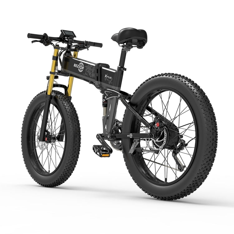 [UK Warehouse] BEZIOR X PLUS 1500W 48V / 17.5AH Foldable Electric Bicycle with LCD Display & 26 inch Tires, UK Plug(Black Grey) - Electric Bicycles by BEZIOR | Online Shopping UK | buy2fix