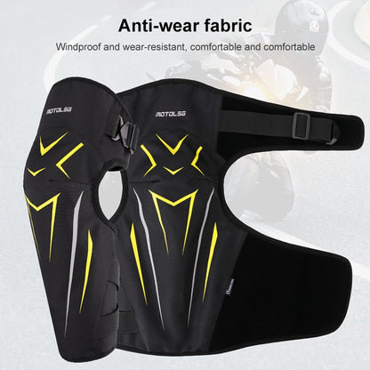 MOTOLSG 2 in 1 Knee Pads Motorcycle Bicycle Riding Warm Fleece Soft Protective Gear with CE Protector (Black White) - Protective Gear by MOTOLSG | Online Shopping UK | buy2fix