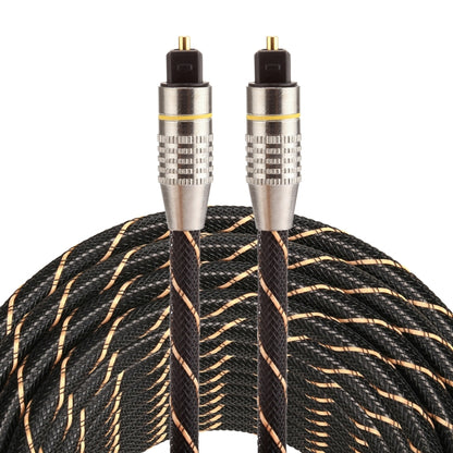 15m OD6.0mm Gold Plated Metal Head Woven Net Line Toslink Male to Male Digital Optical Audio Cable - Audio Optical Cables by buy2fix | Online Shopping UK | buy2fix