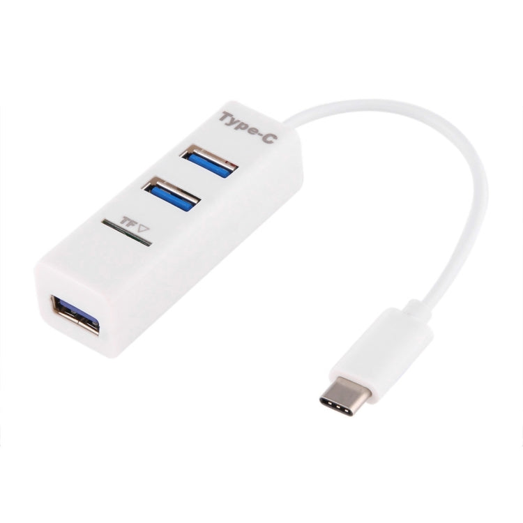 2 in 1 USB-C / Type-C 3.1 to USB 2.0 COMBO 3 Ports HUB + TF Card Reader(White) - Computer & Networking by buy2fix | Online Shopping UK | buy2fix