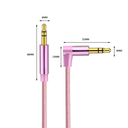 AV01 3.5mm Male to Male Elbow Audio Cable, Length: 1.5m (Rose Gold) - Aux Cable by buy2fix | Online Shopping UK | buy2fix