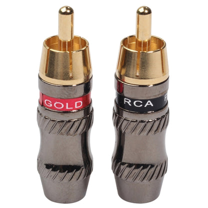 REXLIS TR026 2 PCS RCA Male Plug Audio Jack Gold Plated Adapter for DIY Audio Cable & Video cable - RCA Adapter by REXLIS | Online Shopping UK | buy2fix