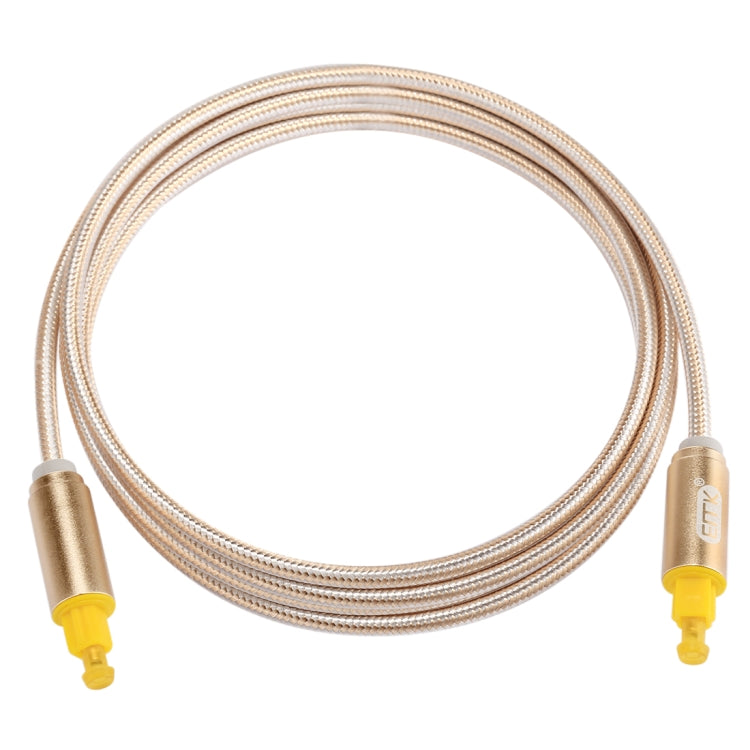 EMK 1.5m OD4.0mm Gold Plated Metal Head Woven Line Toslink Male to Male Digital Optical Audio Cable(Gold) - Audio Optical Cables by EMK | Online Shopping UK | buy2fix