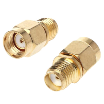 Straight Gold Plated RP-SMA Male to SMA Female Adapter - Connectors by buy2fix | Online Shopping UK | buy2fix