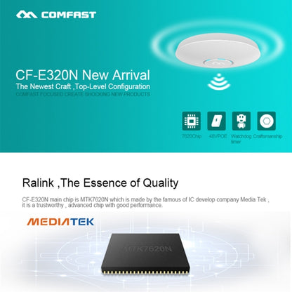 COMFAST CF-E320N MTK7620N 300Mbps/s UFO Shape Wall Ceiling Wireless WiFi AP / Repeater with 7 Colors LED Indicator Light & 48V POE Adapter, Got CE / ROHS / FCC / CCC Certification - Computer & Networking by COMFAST | Online Shopping UK | buy2fix