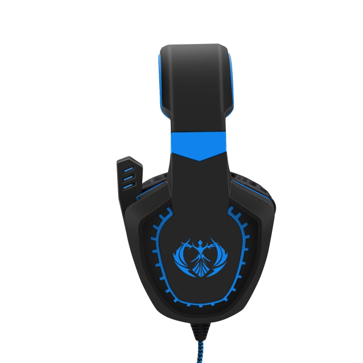 SADES AH-28 3.5mm Plug Wire-controlled Noise Reduction E-sports Gaming Headset with Retractable Microphone, Cable Length: 2m(Black Blue) - Multimedia Headset by SADES | Online Shopping UK | buy2fix