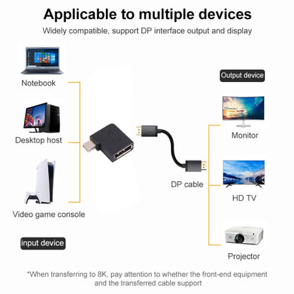 8K Mini DisplayPort Male to DisplayPort Female Elbow Adapter -  by buy2fix | Online Shopping UK | buy2fix