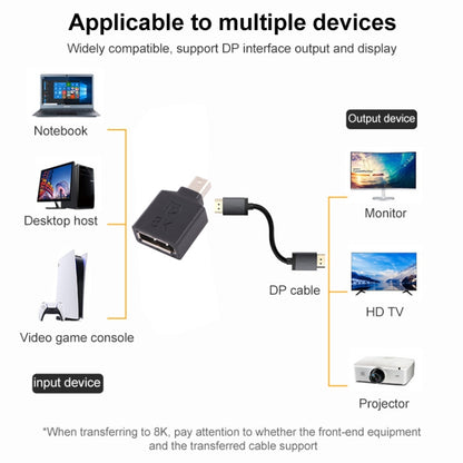 8K Mini DisplayPort Male to DisplayPort Female Straight Adapter -  by buy2fix | Online Shopping UK | buy2fix