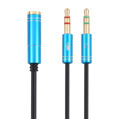 3.5mm Female to 2 x 3.5mm Male Adapter Cable(Blue) - Aux Cable by buy2fix | Online Shopping UK | buy2fix