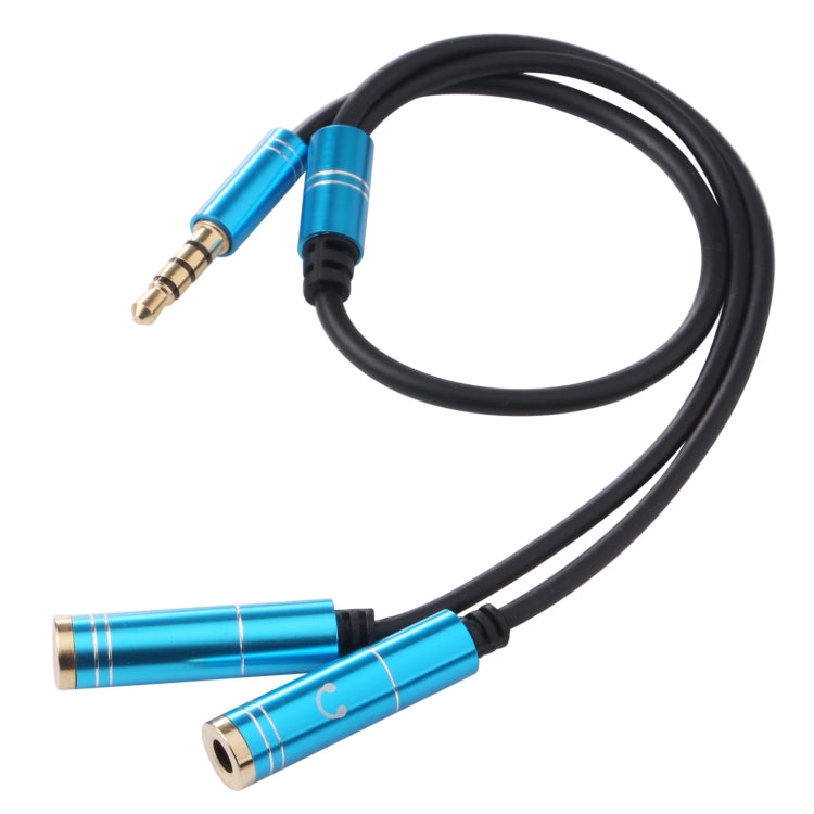 2 x 3.5mm Female to 3.5mm Male Adapter Cable(Blue) - Aux Cable by buy2fix | Online Shopping UK | buy2fix