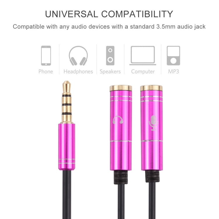 2 x 3.5mm Female to 3.5mm Male Adapter Cable(Rose Red) - Aux Cable by buy2fix | Online Shopping UK | buy2fix