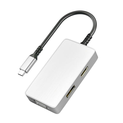 ULT-unite 5 in 1 USB-C / Type-C to 3.5mm Audio + VGA + DP + HDMI + PD Port Multifunctional HUB Adapter(White) - USB HUB by ult-unite | Online Shopping UK | buy2fix