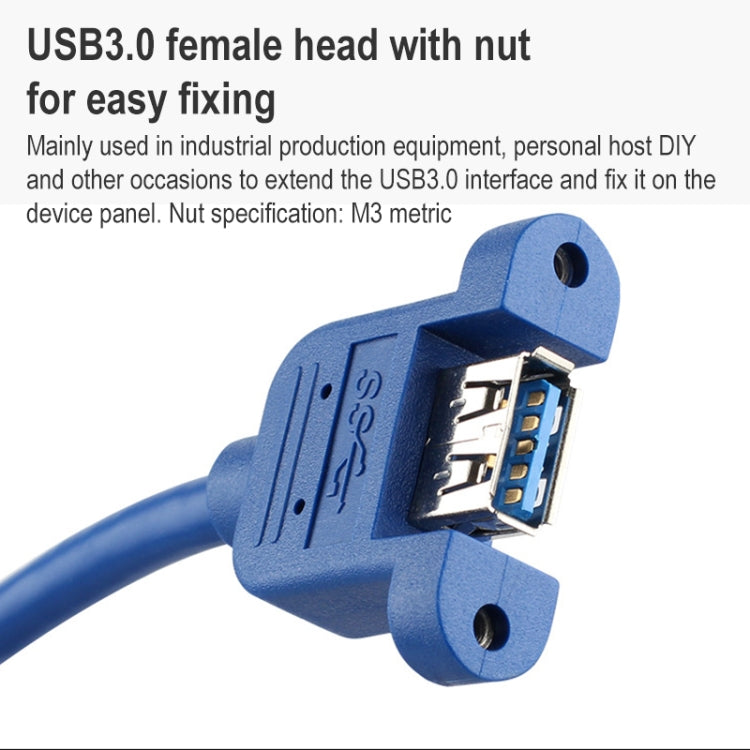 USB 3.0 Male to Female Extension Cable with Screw Nut, Cable Length: 60cm - USB 3.0 by buy2fix | Online Shopping UK | buy2fix