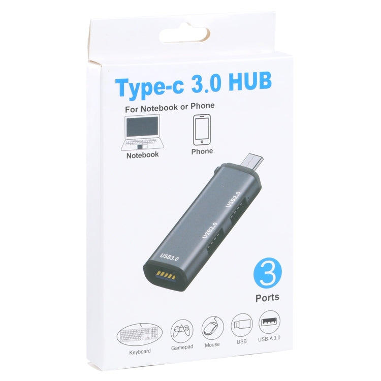 3 Ports USB 2.0 x 2 + USB 3.0 to USB-C / Type-C HUB Adapter - Computer & Networking by buy2fix | Online Shopping UK | buy2fix