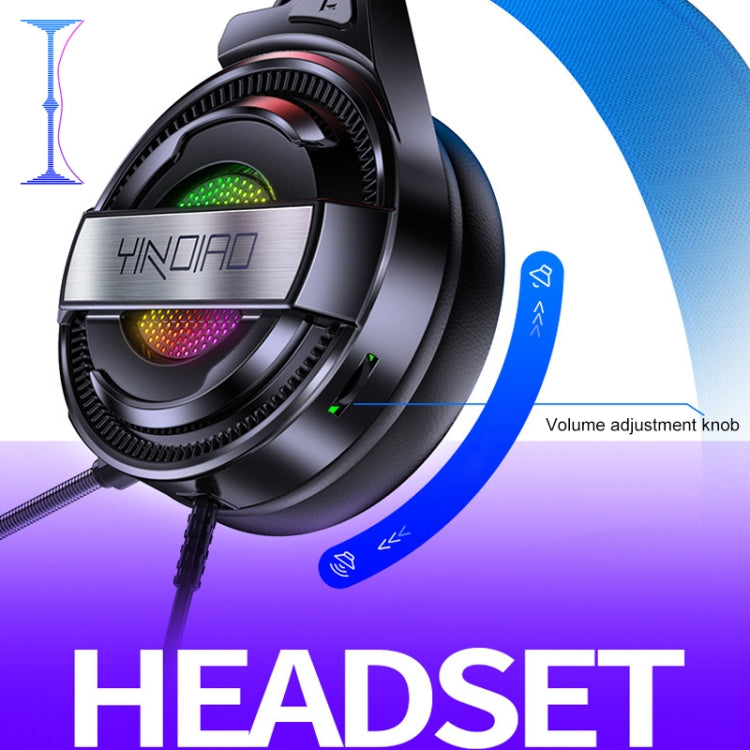 YINDIAO Q3 USB + Dual 3.5mm Wired E-sports Gaming Headset with Mic & RGB Light, Cable Length: 1.67m(White) - Multimedia Headset by YINDIAO | Online Shopping UK | buy2fix